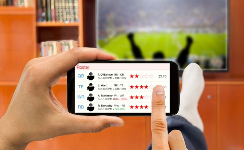 mobile showing fantasy sports